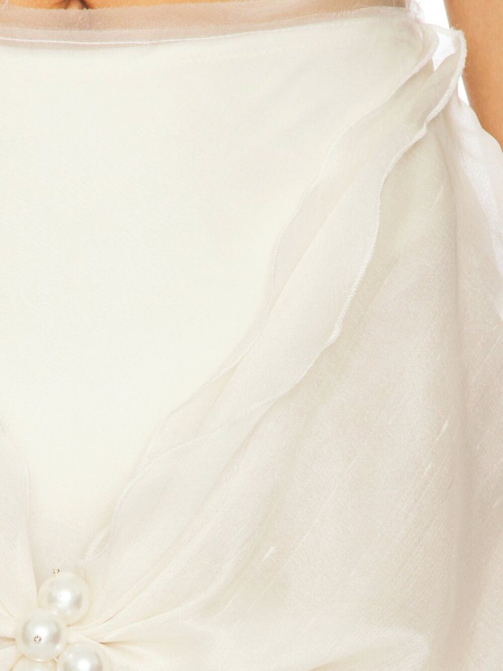 Milkwhite x REVOLVE Organza Midi Skirt With Big Bow in White Cream Sheer XS - Picture 5 of 5